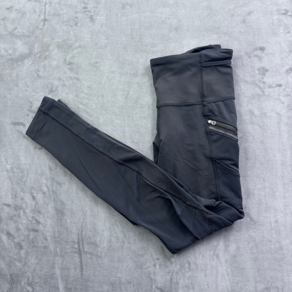 Lululemon All The Right Places High Rise Leggings Black Zipper Pockets 28"